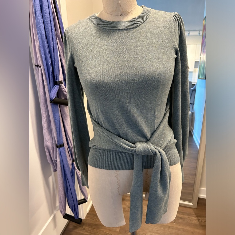 Lauren by Ralph Lauren Belted Teal Sweater - XXS